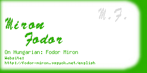 miron fodor business card